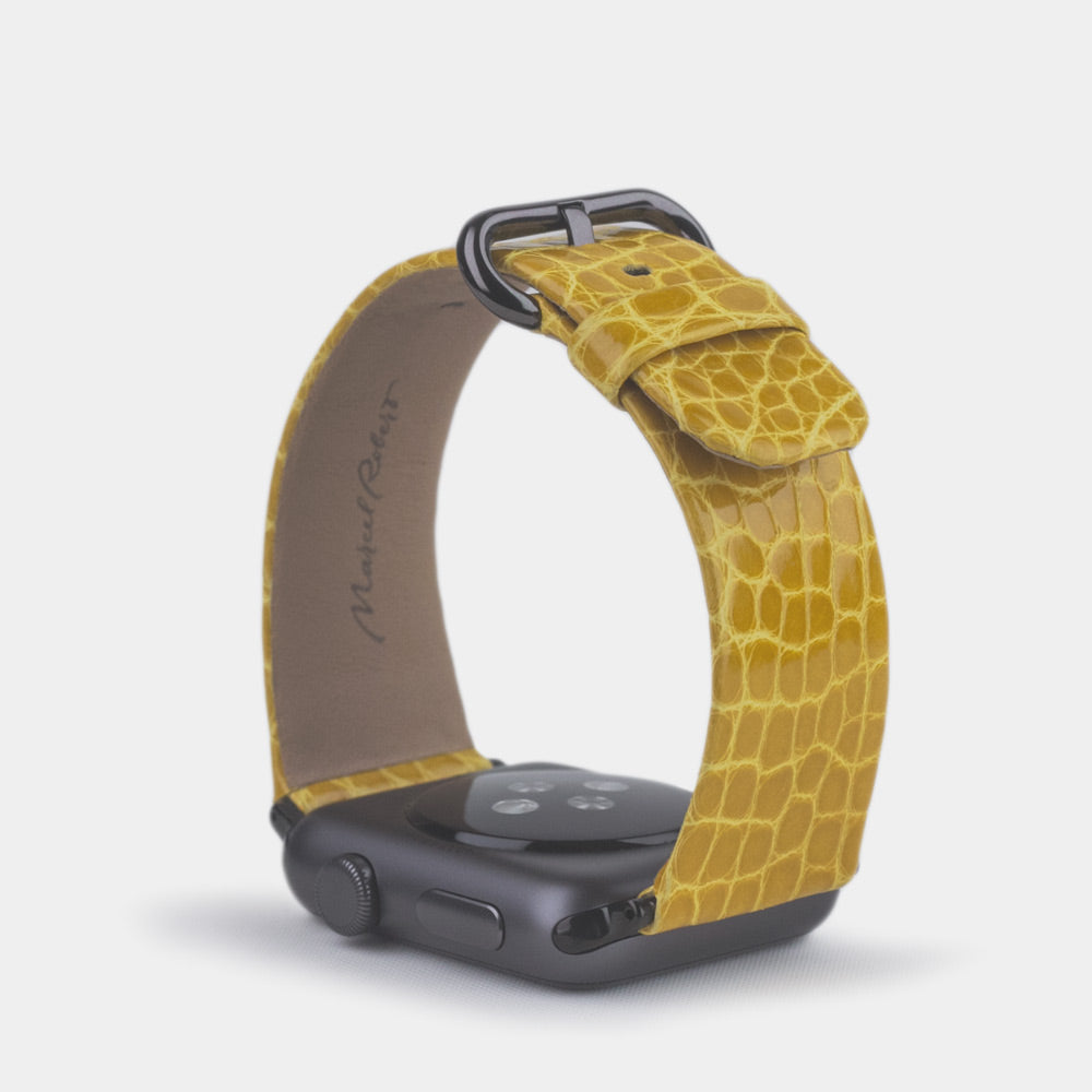 strap apple watch series 10 alligator yellow