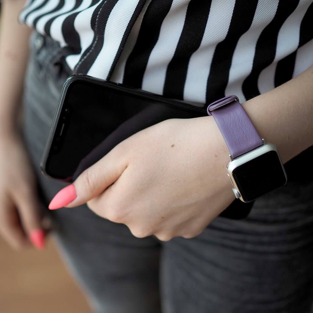 Calfskin Strap Apple Watch 38/40/41mm Violet | Marcel Robert - 6