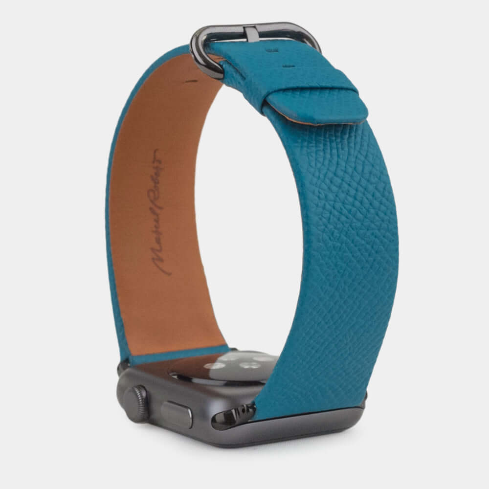 Calfskin Strap Apple Watch 41/42mm Bright Blue | Marcel Robert - 8
