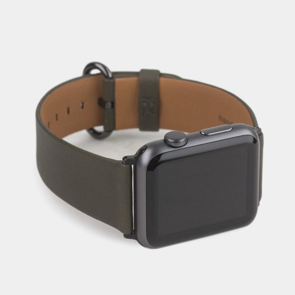 Leather Strap Apple Watch 41/42mm Khaki Green | Marcel Robert - 2