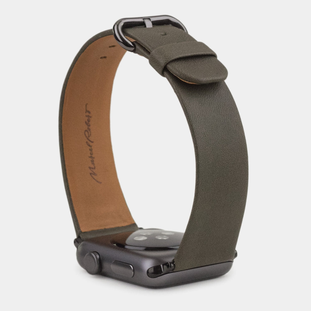 Leather Strap Apple Watch 41/42mm Khaki Green | Marcel Robert - 4