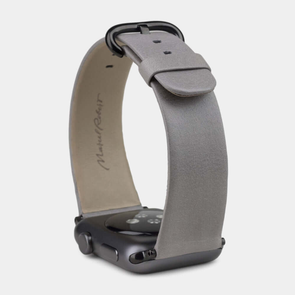 Leather Strap Apple Watch 45/46mm Grey | Marcel Robert - 3
