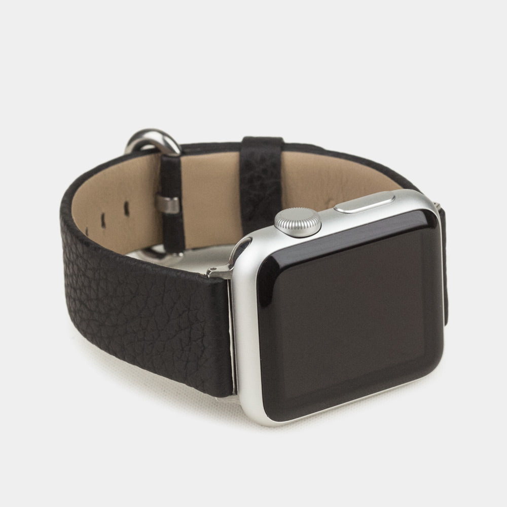 bracelet cuir Apple Watch 41 / 42mm noir grainé