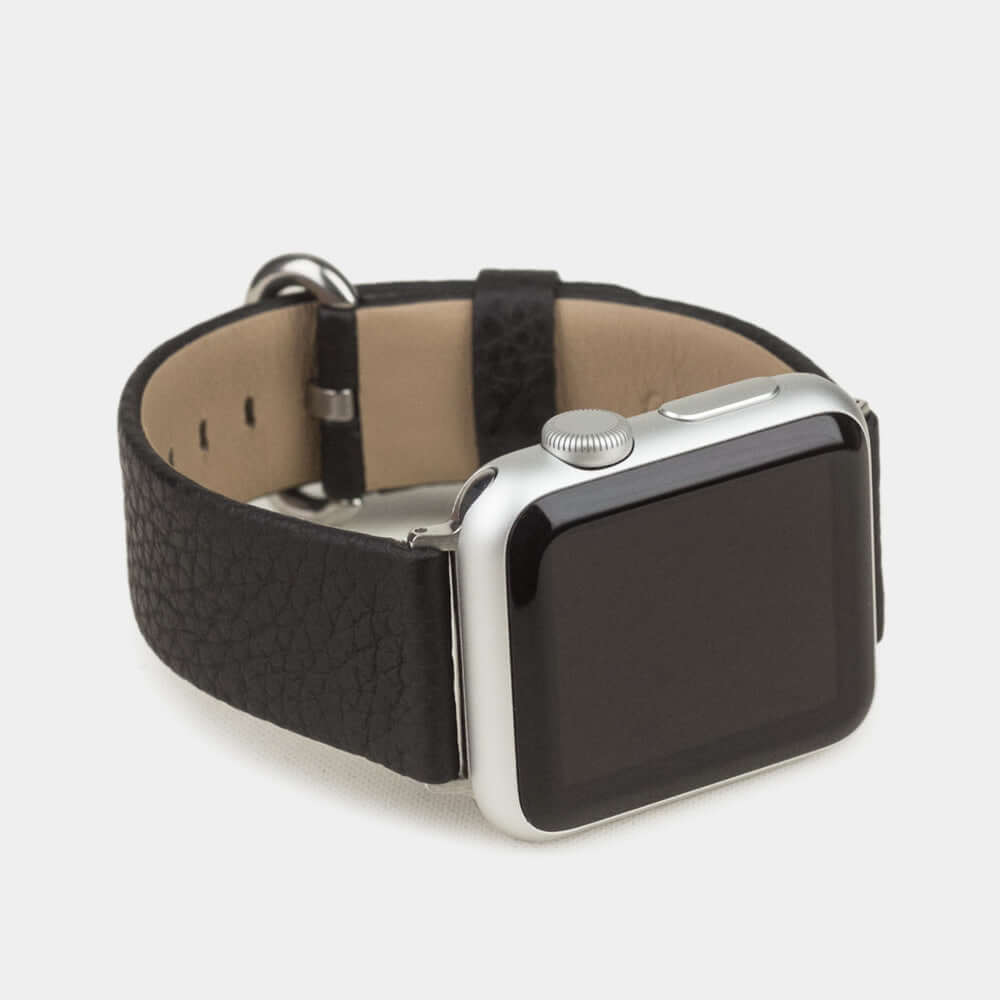 Leather Strap Apple Watch 45/46mm Black grained | Marcel Robert - 2