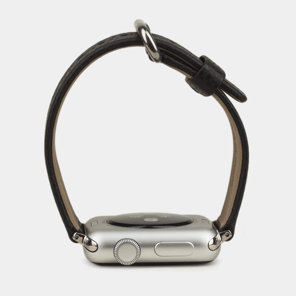 bracelet cuir Apple Watch 40 / 41mm noir grainé