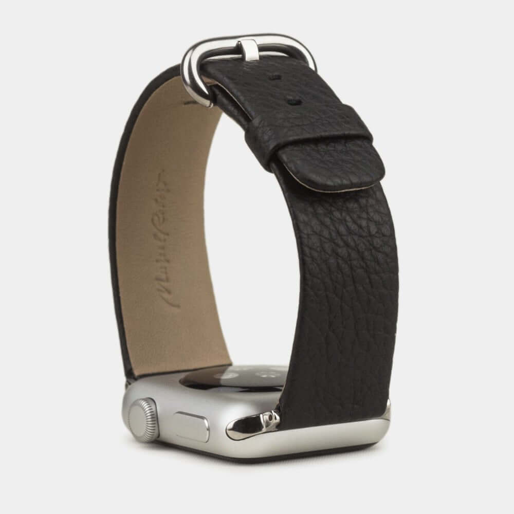 Leather Strap Apple Watch 45/46mm Black grained | Marcel Robert - 1