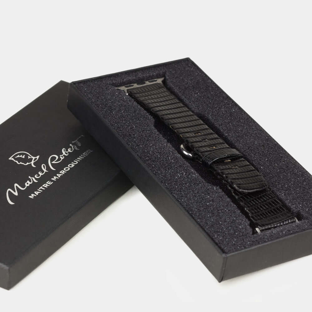 Black Lizard Strap Apple Watch 41/42mm | Marcel Robert - 1