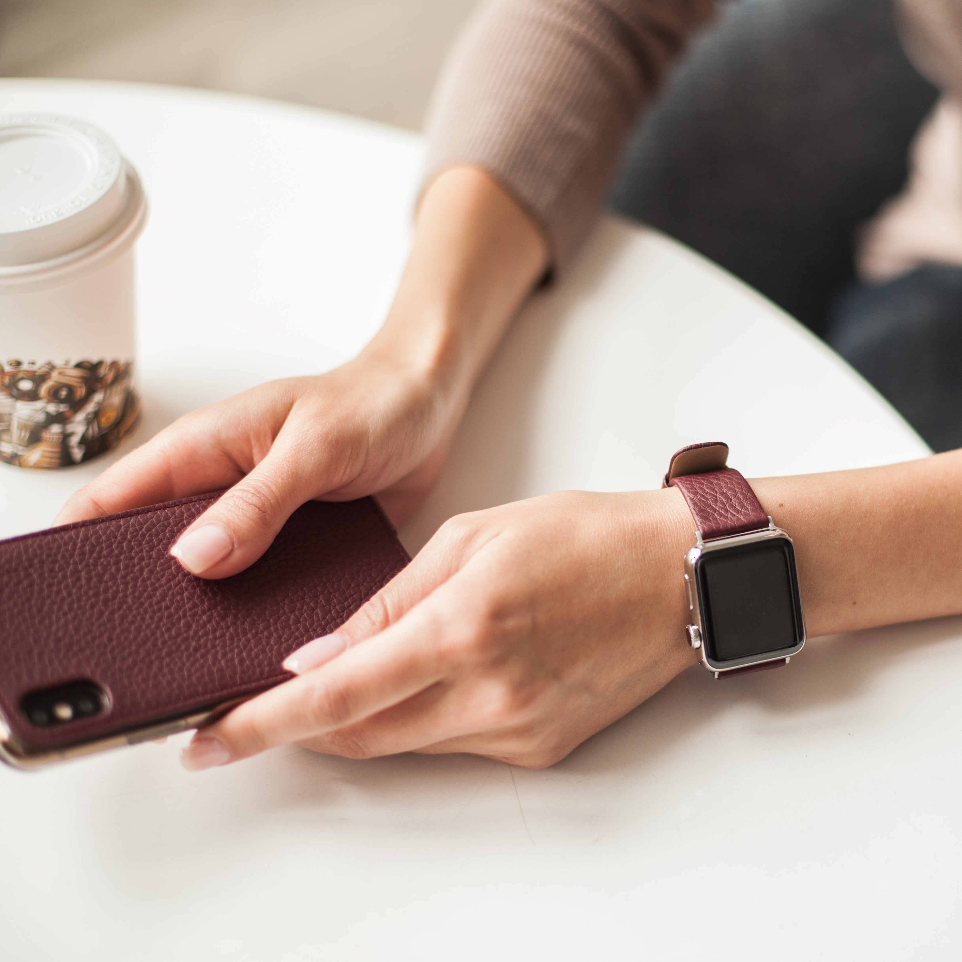 bracelet cuir Apple Watch 40 / 41mm bordeaux