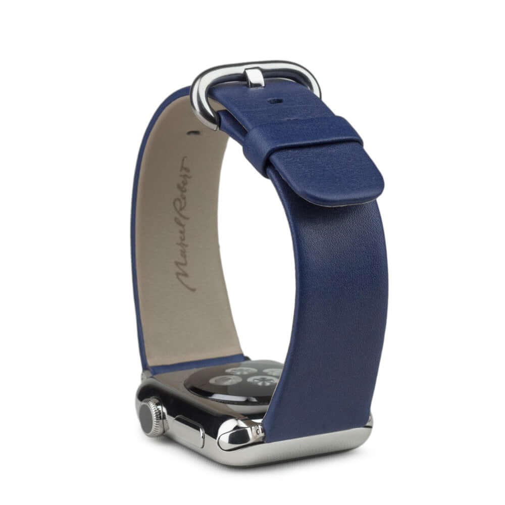 Leather Strap Apple Watch 45/46mm Royal Blue | Marcel Robert - 4