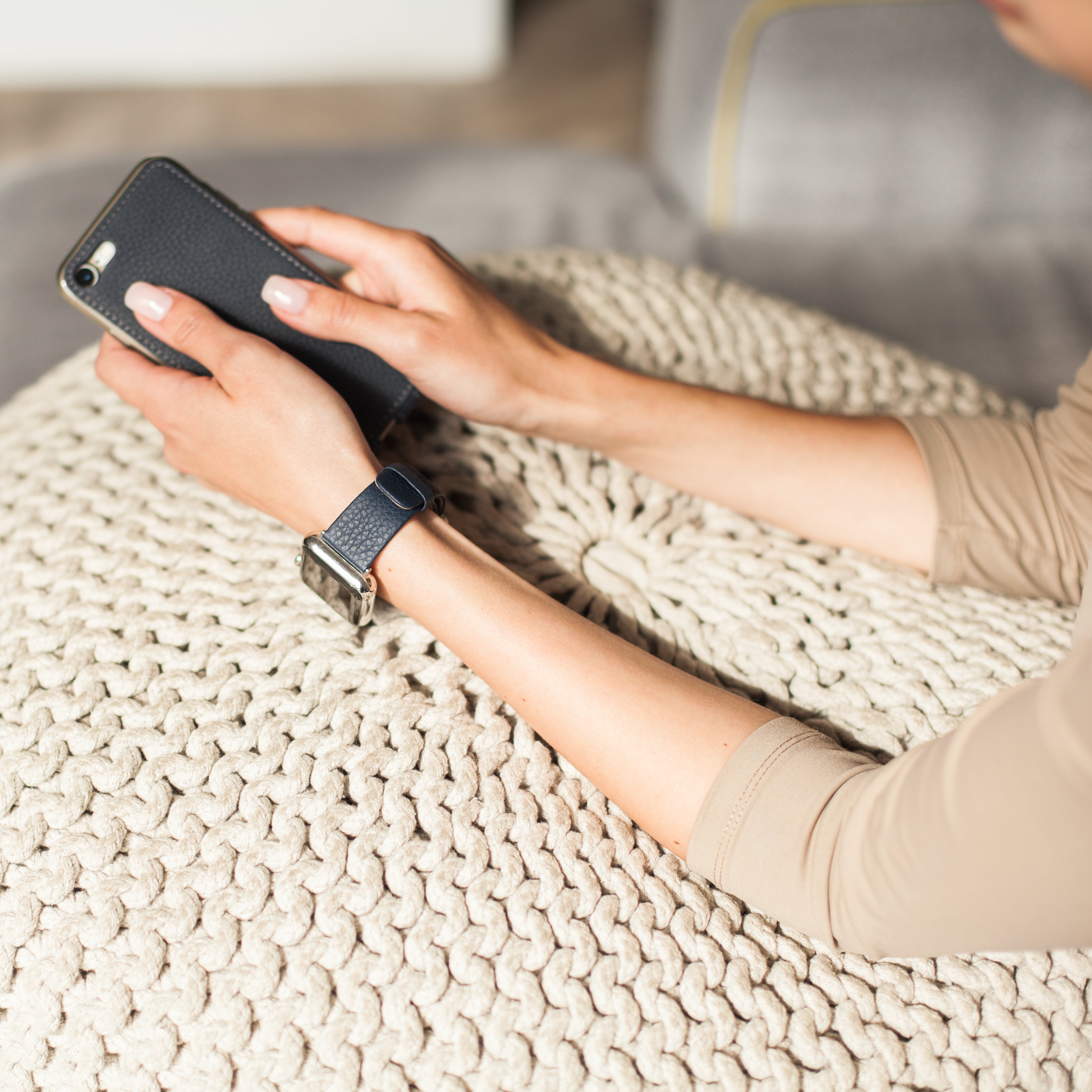 Correa Apple Watch mujer 41/42 mm de piel granulada