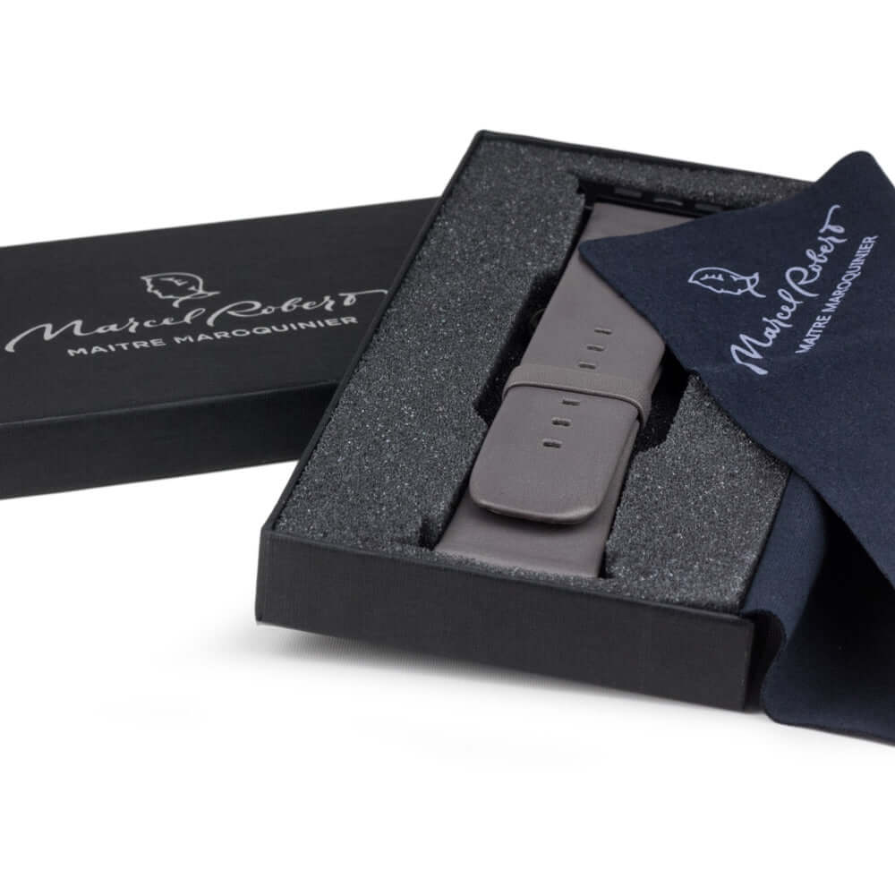 Leather Strap Apple Watch 45/46mm Grey Stone | Marcel Robert - 4