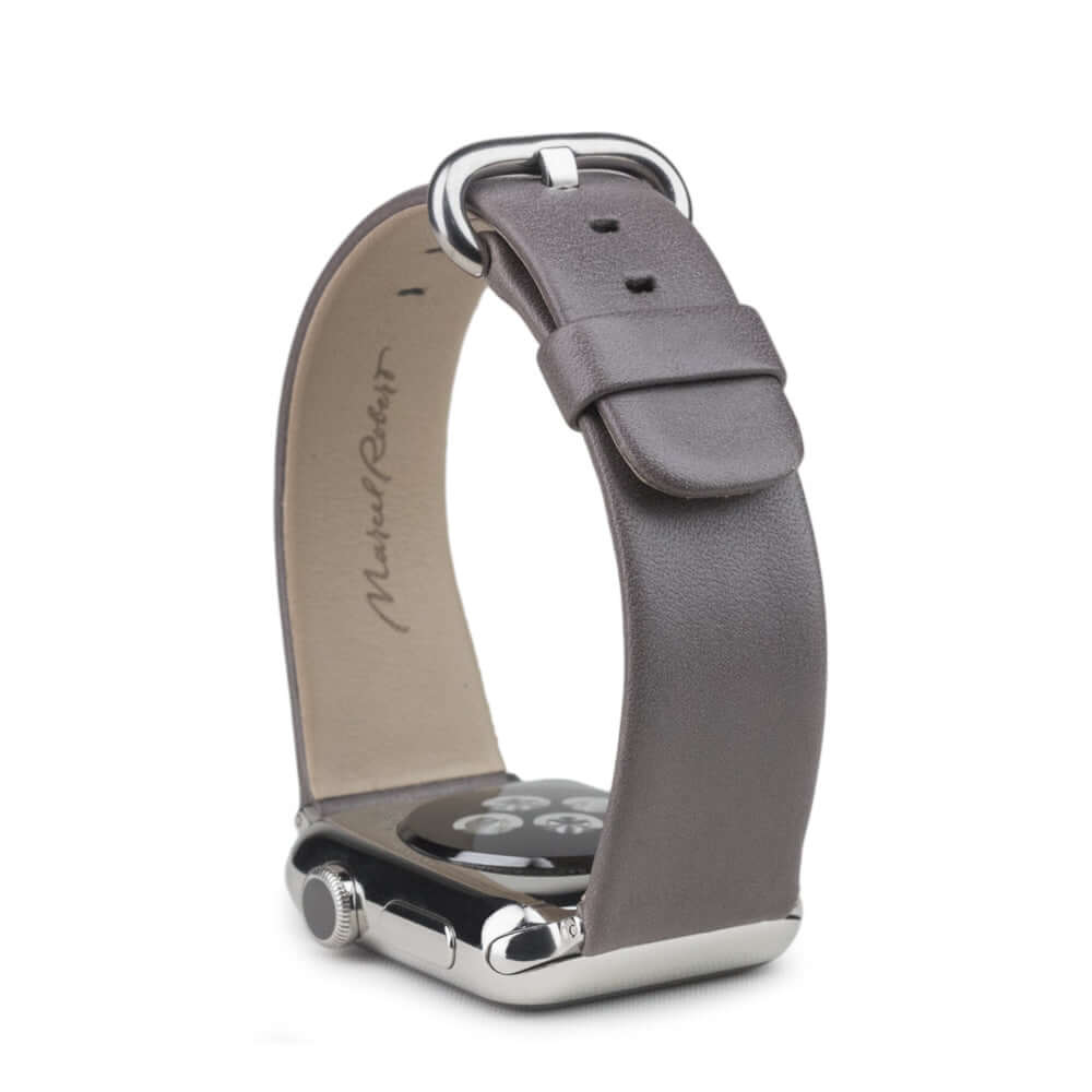 Leather Strap Apple Watch 45/46mm Grey Stone | Marcel Robert - 1