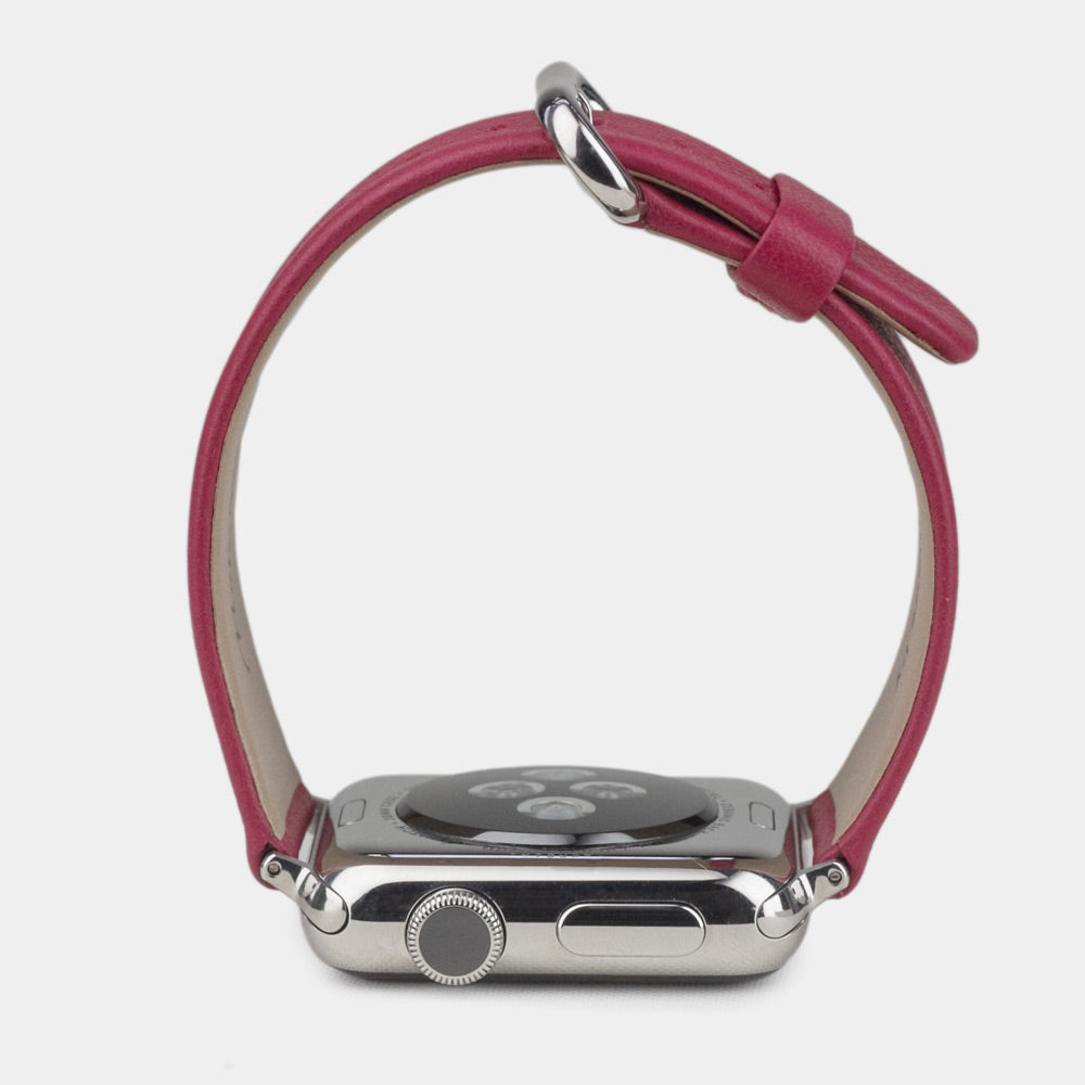 bracelet cuir Apple Watch 41 / 42mm fushia