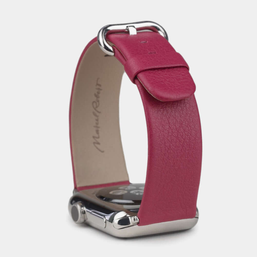 Calfskin Strap Apple Watch 45/46mm Fuchsia | Marcel Robert - 5
