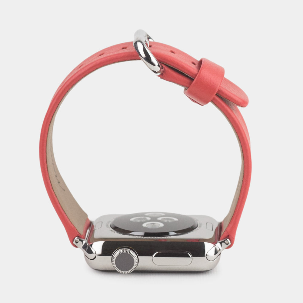 bracelet cuir Apple Watch 41 / 42mm rouge corail