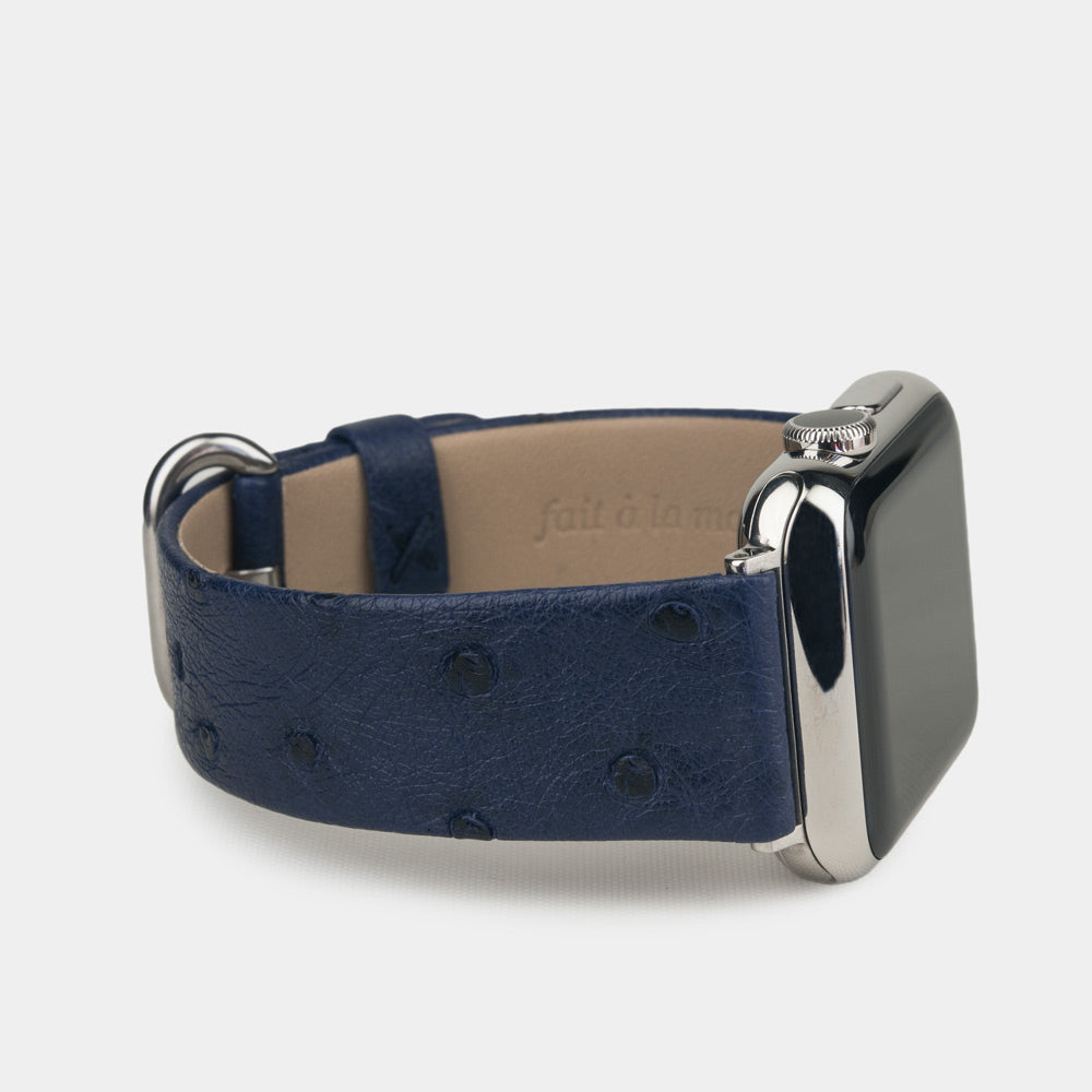 bracelet autruche Apple Watch 40 / 41mm bleu