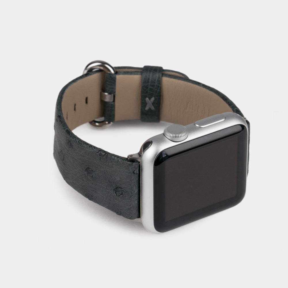 bracelet autruche Apple Watch 40 / 41mm gris