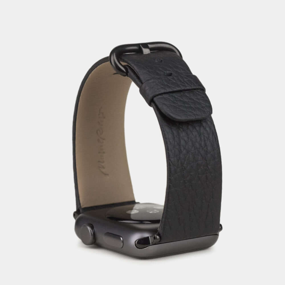 Leather Strap Apple Watch 45/46mm Black grained | Marcel Robert - 5