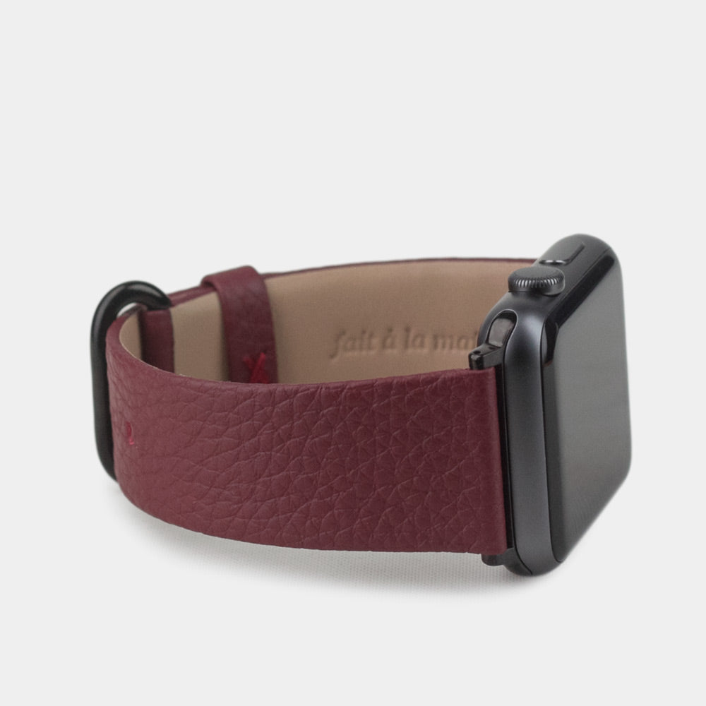 bracelet cuir Apple Watch 41 / 42mm bordeaux