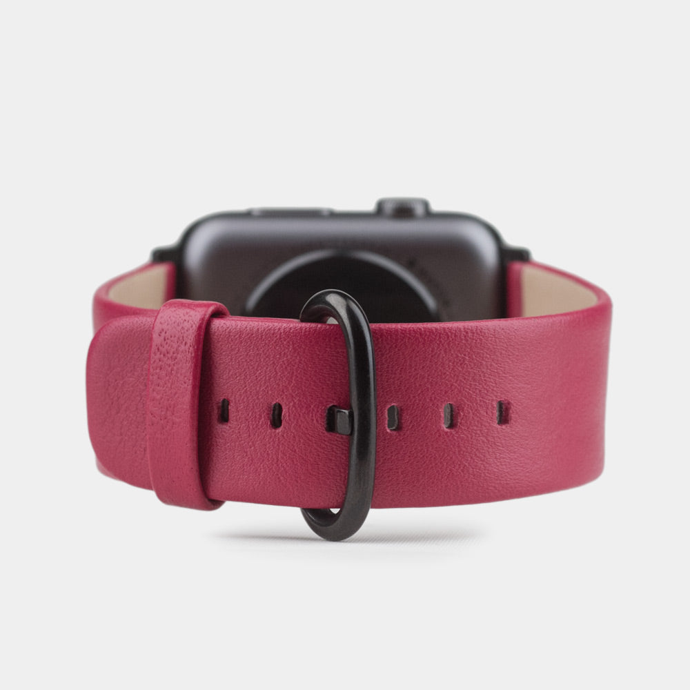 bracelet cuir Apple Watch 41 / 42mm fushia