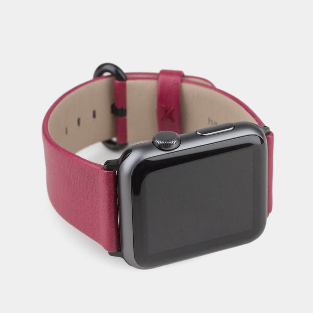 Calfskin Strap Apple Watch 45/46mm Fuchsia | Marcel Robert - 8
