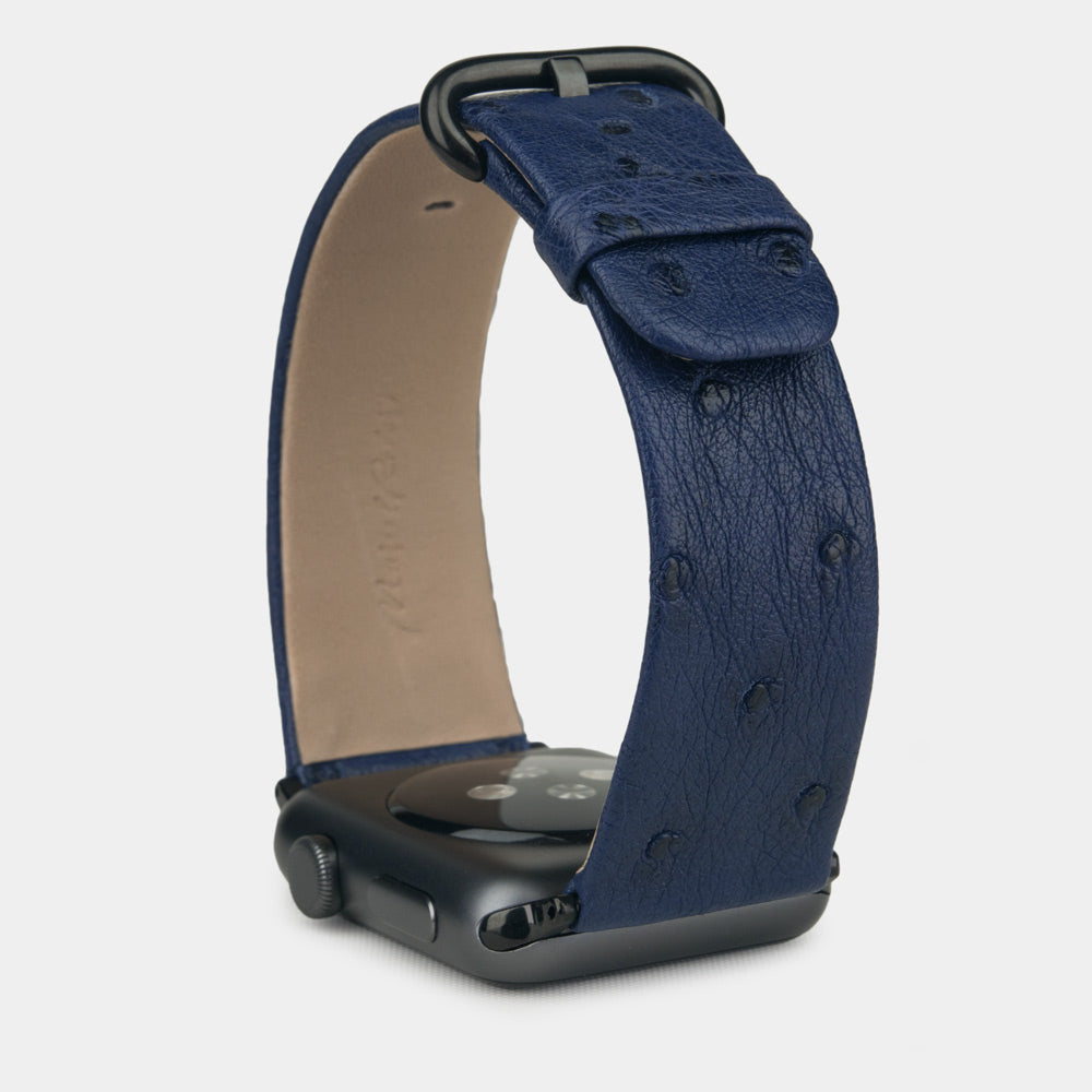 bracelet autruche Apple Watch 40 / 41mm bleu