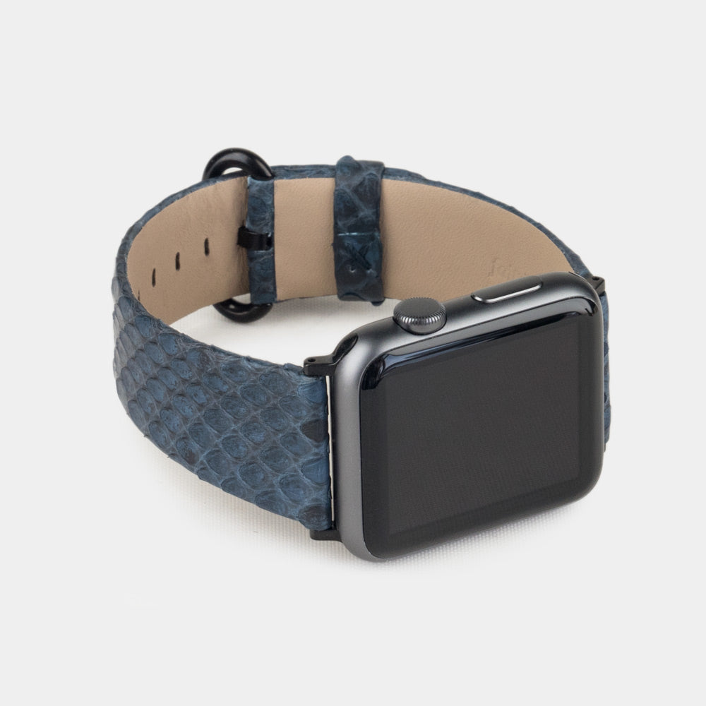 bracelet Apple Watch 45 / 46mm python bleu