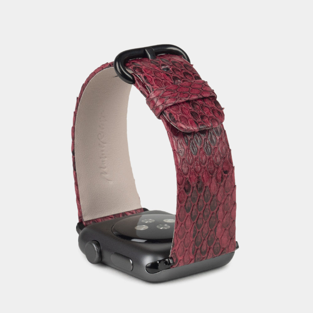 strap apple watch 45 / 46mm python bordeaux