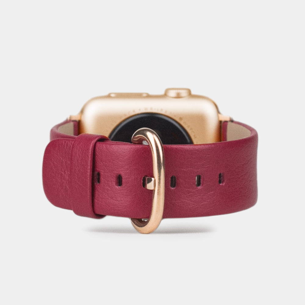 bracelet cuir Apple Watch 41 / 42mm fushia