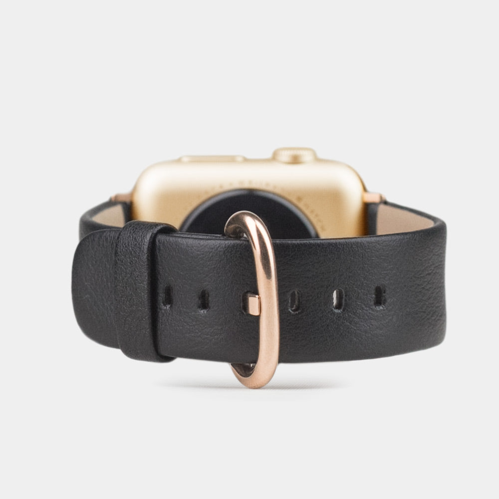 bracelet cuir Apple Watch 40 / 41mm noir grainé