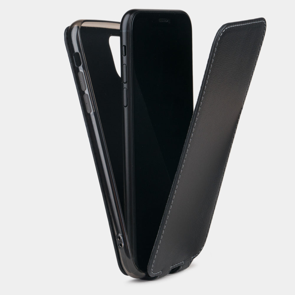 leather iphone 11 case in black - 1