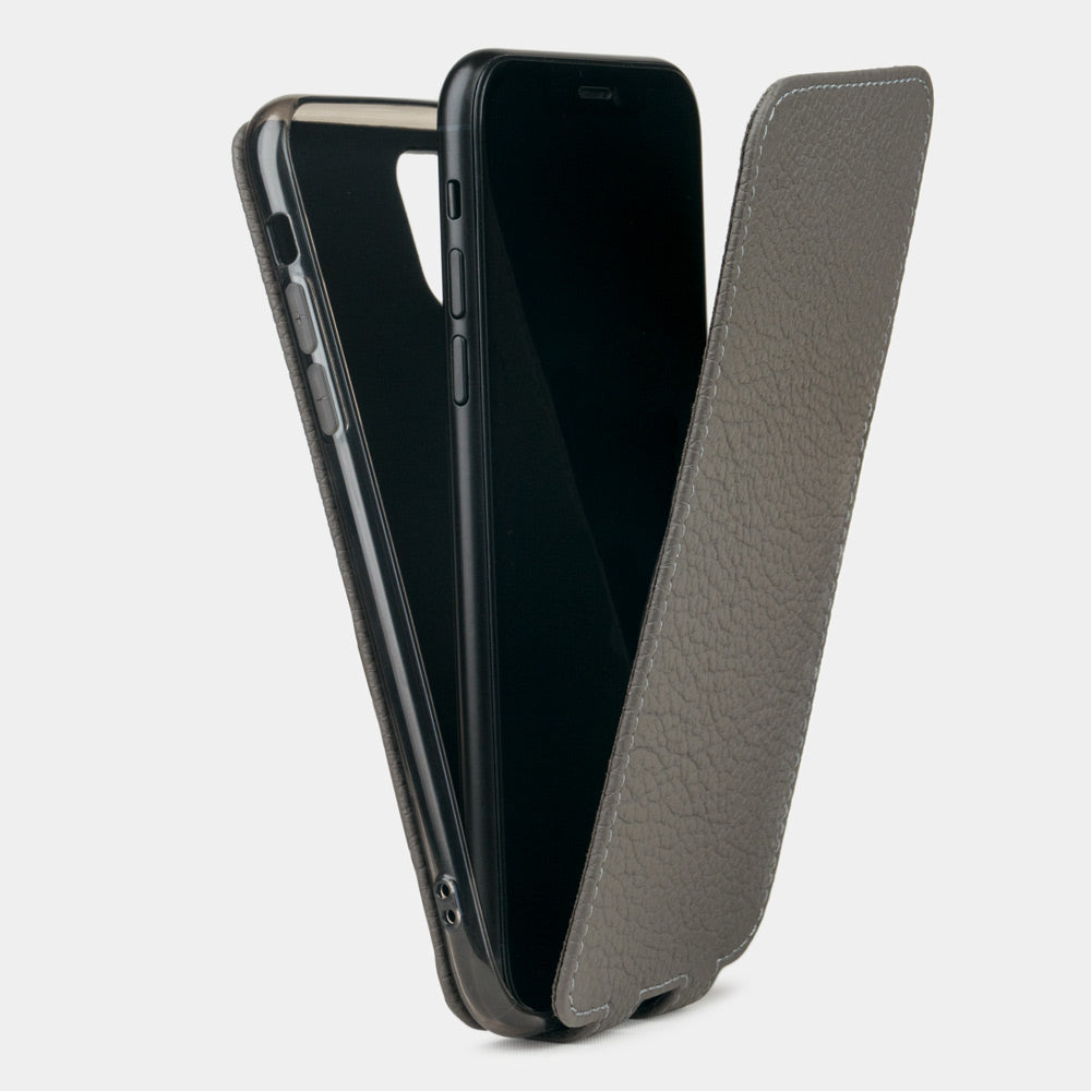 iPhone 11 Pro Max Space Grey Calfskin Flip Case – Magnetic Cover