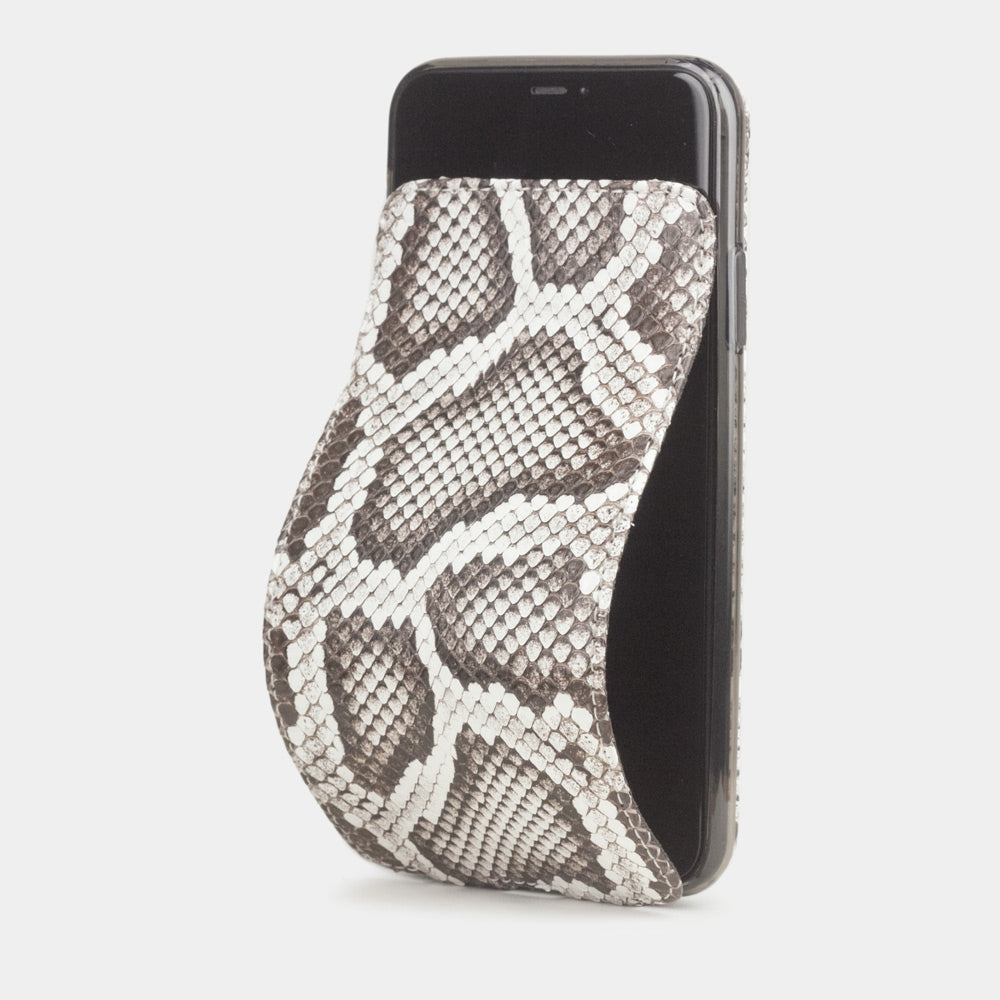 Custodia iPhone 11 Pro Max pelle di pitone naturale — cover a ribalta magnetica fatta a mano Marcel Robert