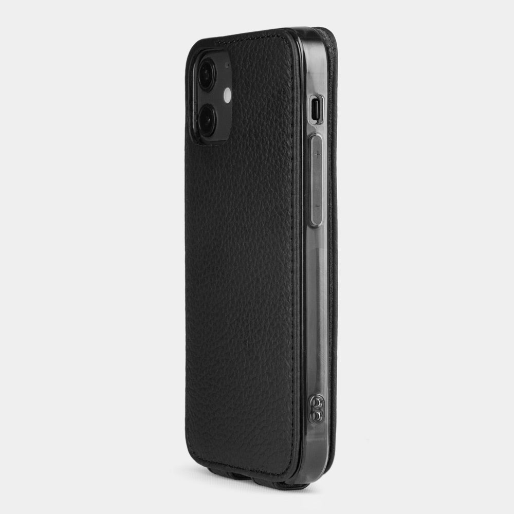 etui cuir iPhone 12 mini noir