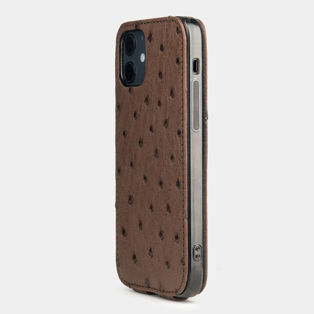 case iPhone 12 Mini ostrich brown