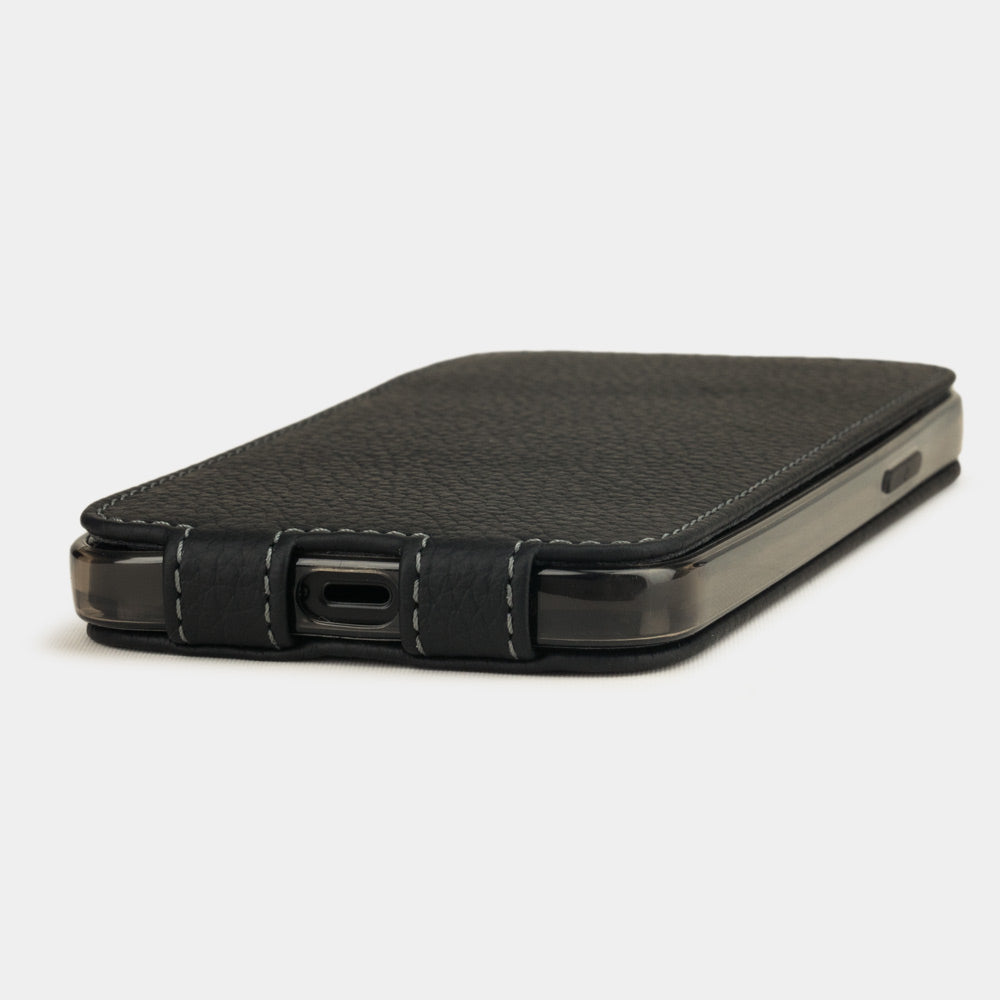 etui cuir iPhone 12 mini noir