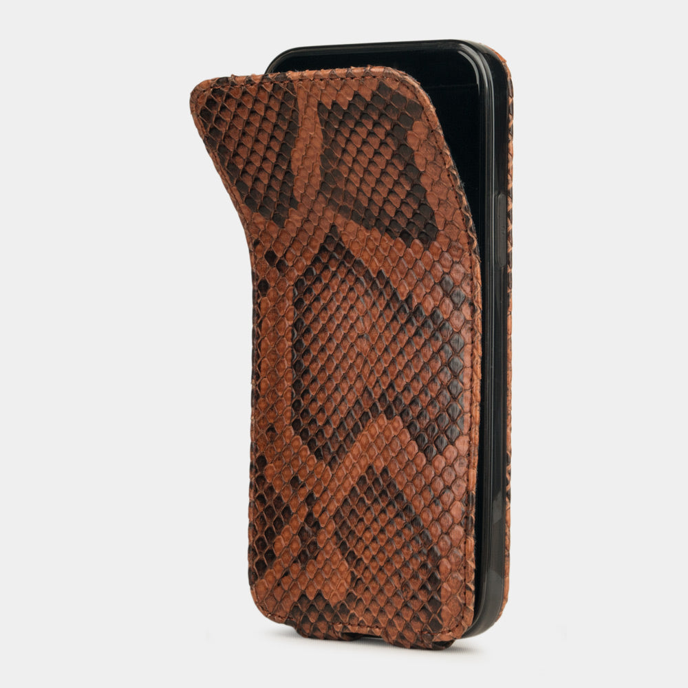 etui cuir python iPhone 12 mini gold