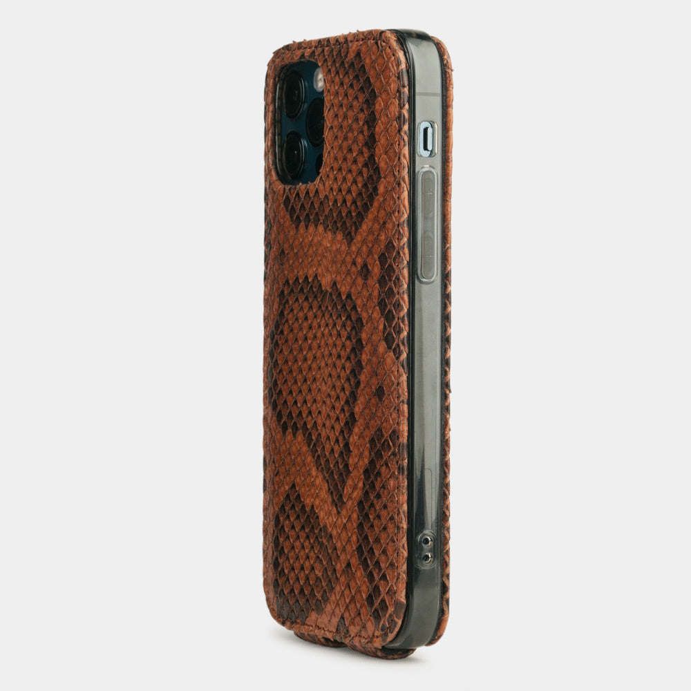 etui cuir python iPhone 12 mini gold