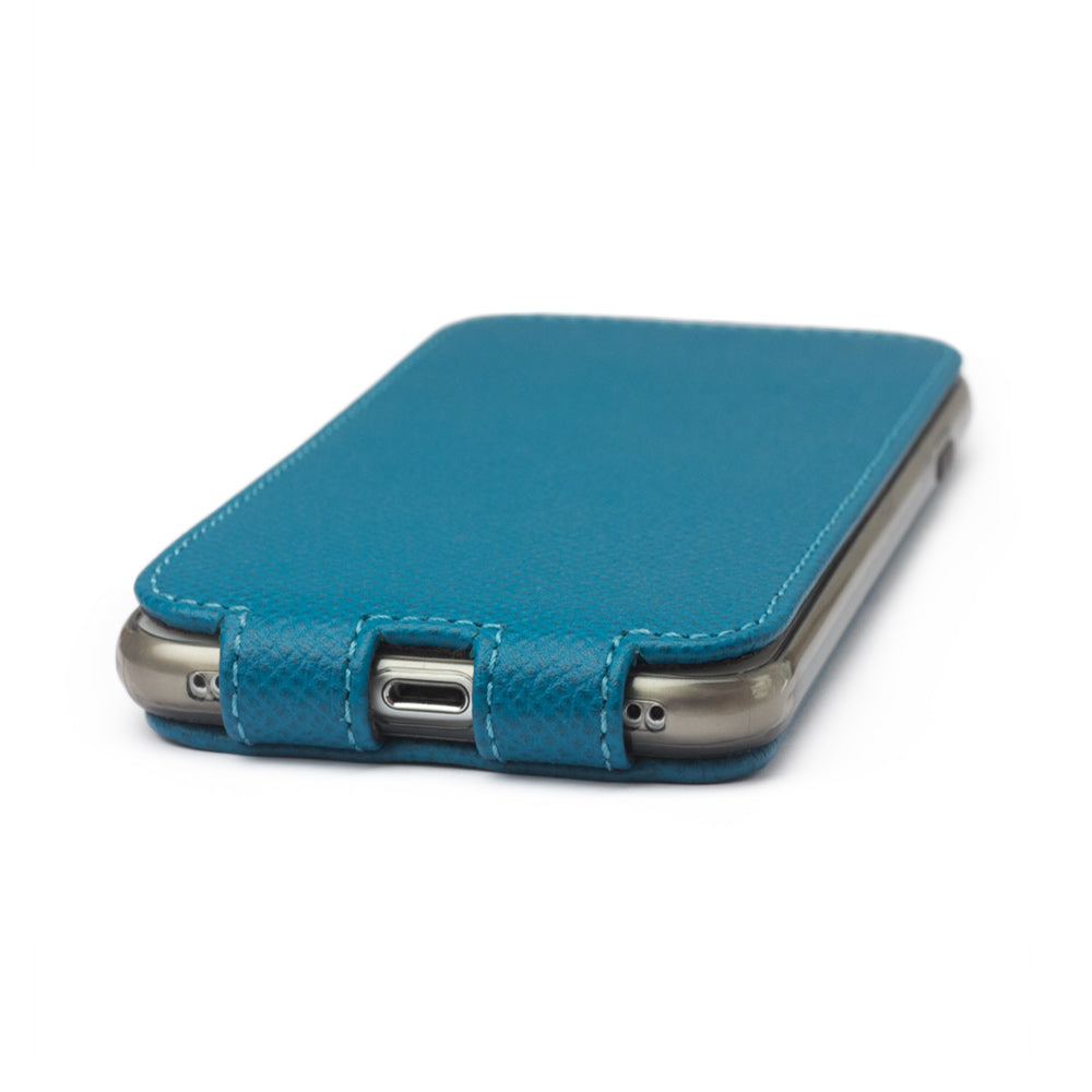 Premium Leather Case iPhone SE Blue Aquamarine | Marcel Robert - 4