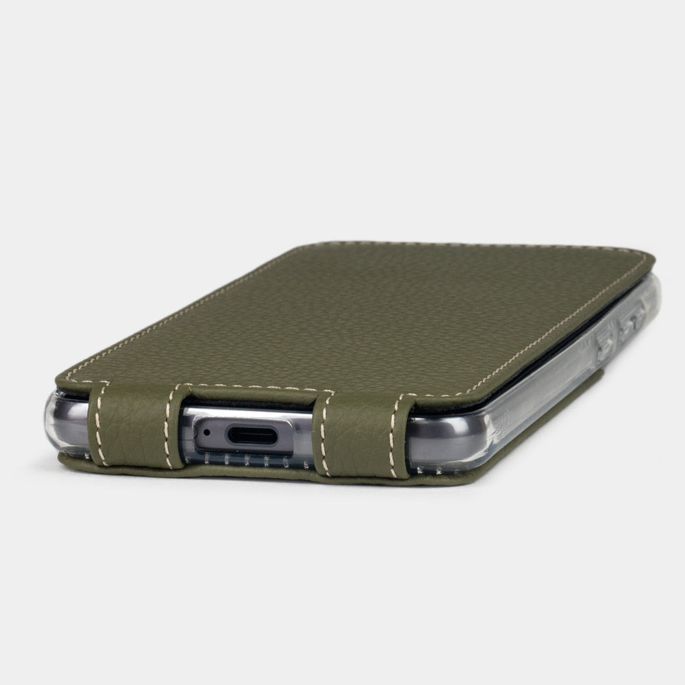 Leather Flip Case Galaxy S21 FE Green | Marcel Robert - 5