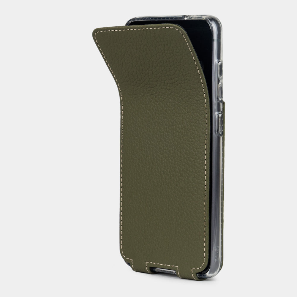 Leather Flip Case Galaxy S21 FE Green | Marcel Robert - 4