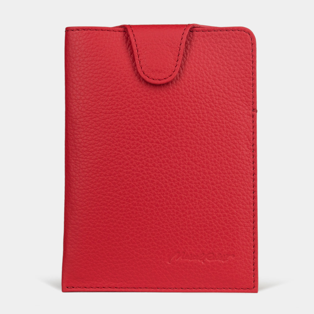 leather passport holder London rouge