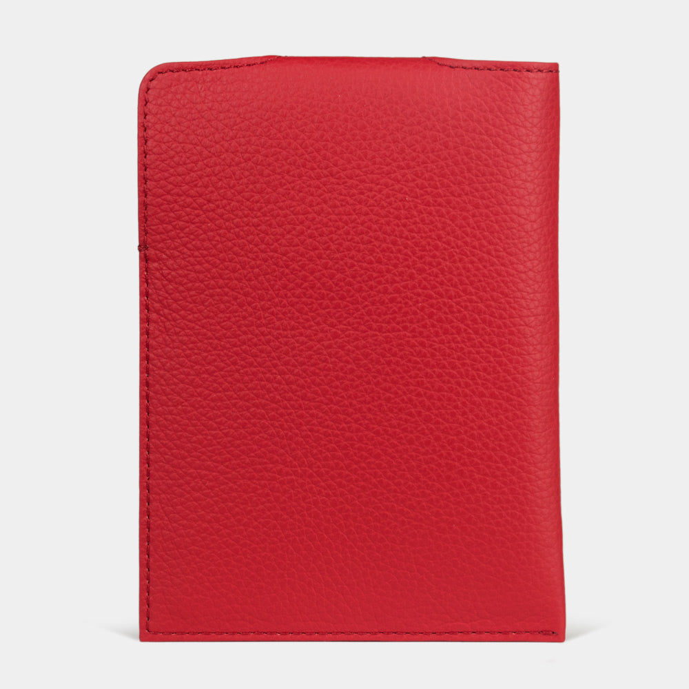 leather passport holder London rouge