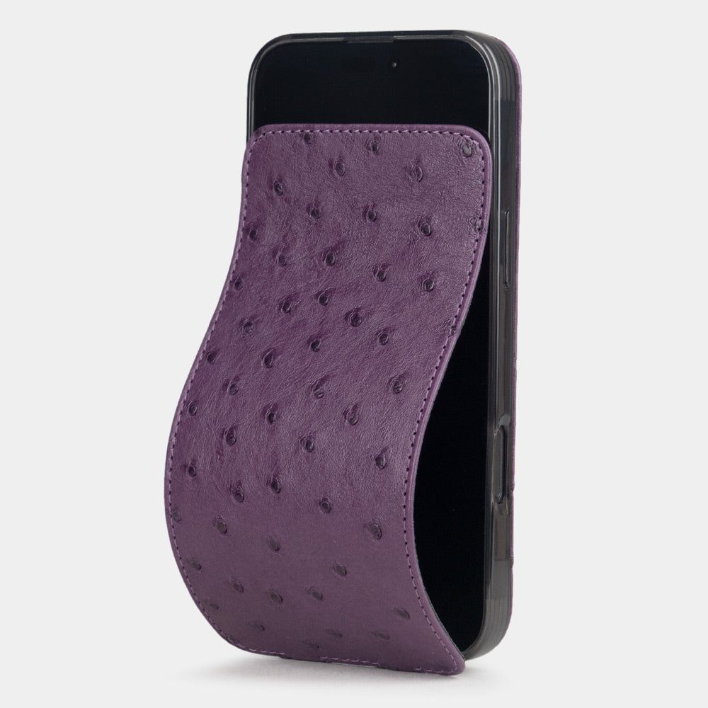 iPhone 16 Pro case ostrich leather purple