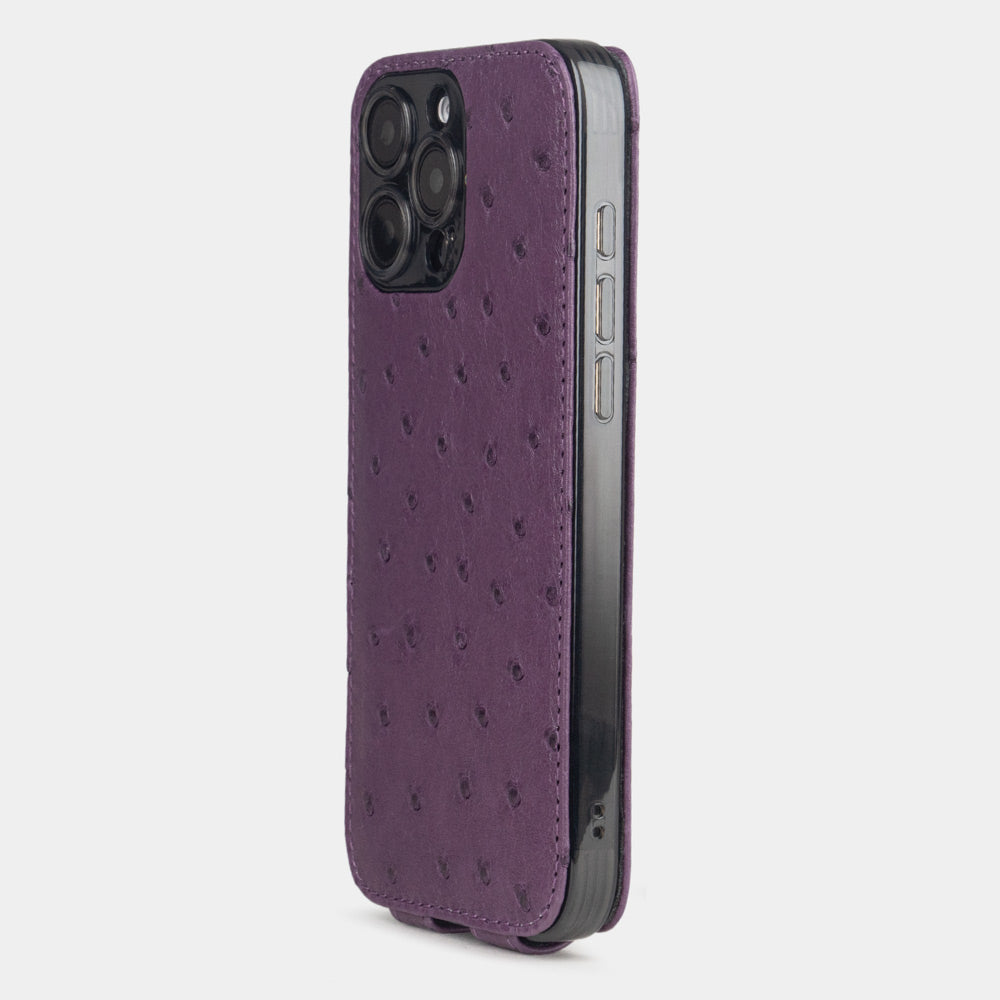 custodia iPhone 16 pro max struzzo viola 