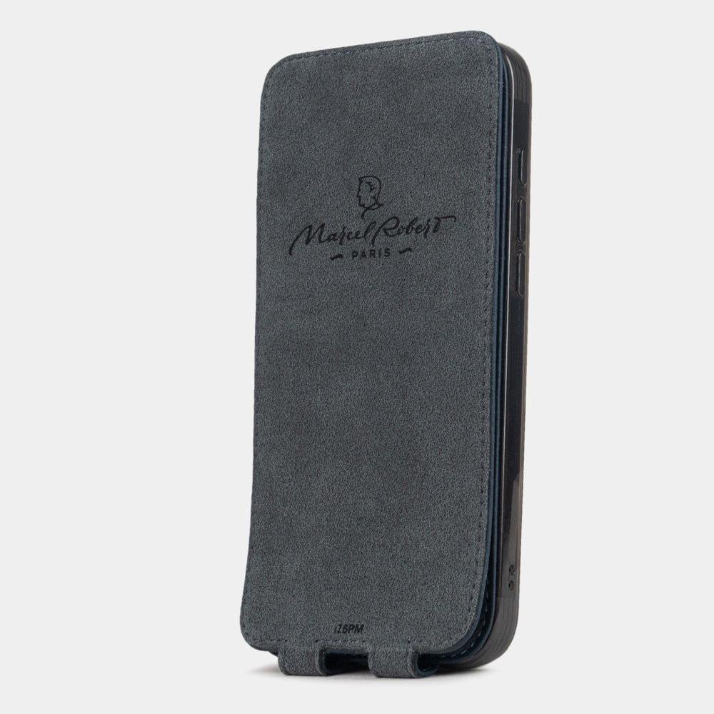 Premium leather flip case iPhone 16 Pro blue | Marcel Robert - 4