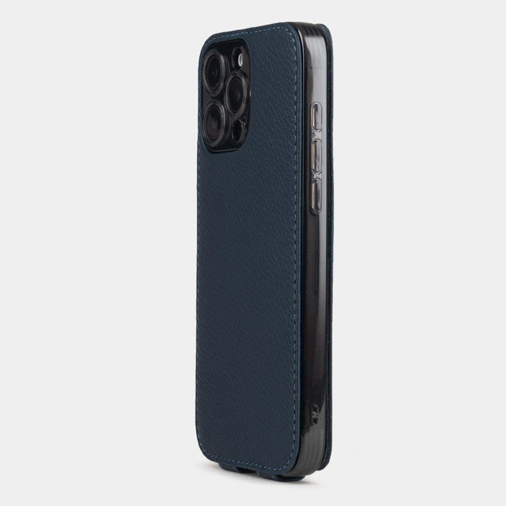 Premium leather flip case iPhone 16 Pro blue | Marcel Robert - 5