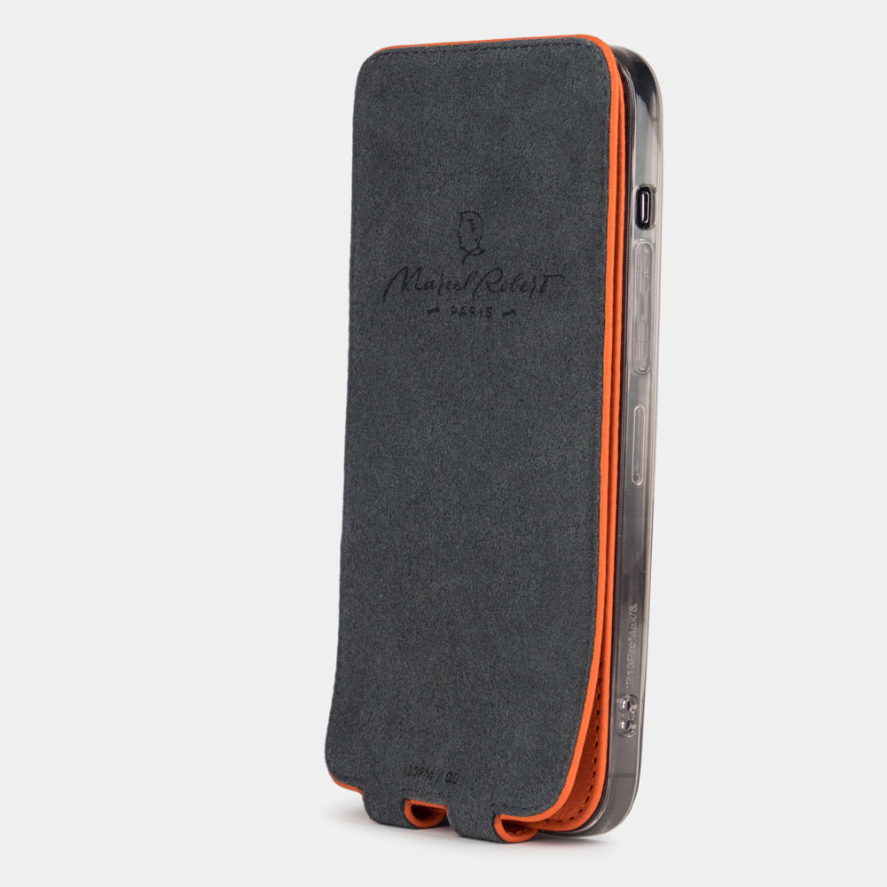Orange Calf Leather Case iPhone 14 Pro Max | Marcel Robert - 5