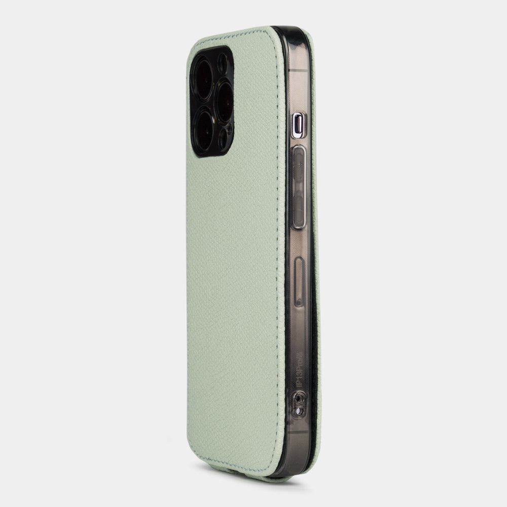 Handyhülle iPhone 15 Grün Kalbsleder – MagSafe