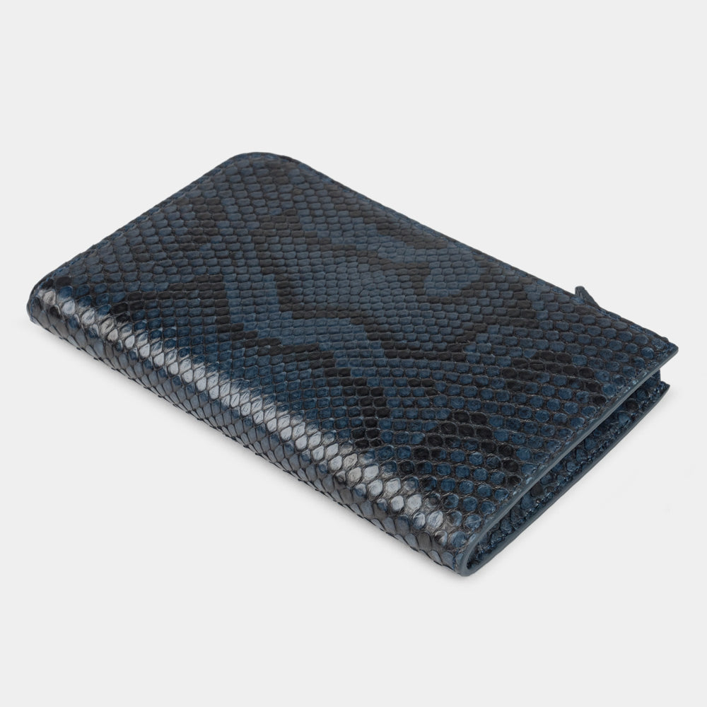 men’s python blue zip wallet with card holder